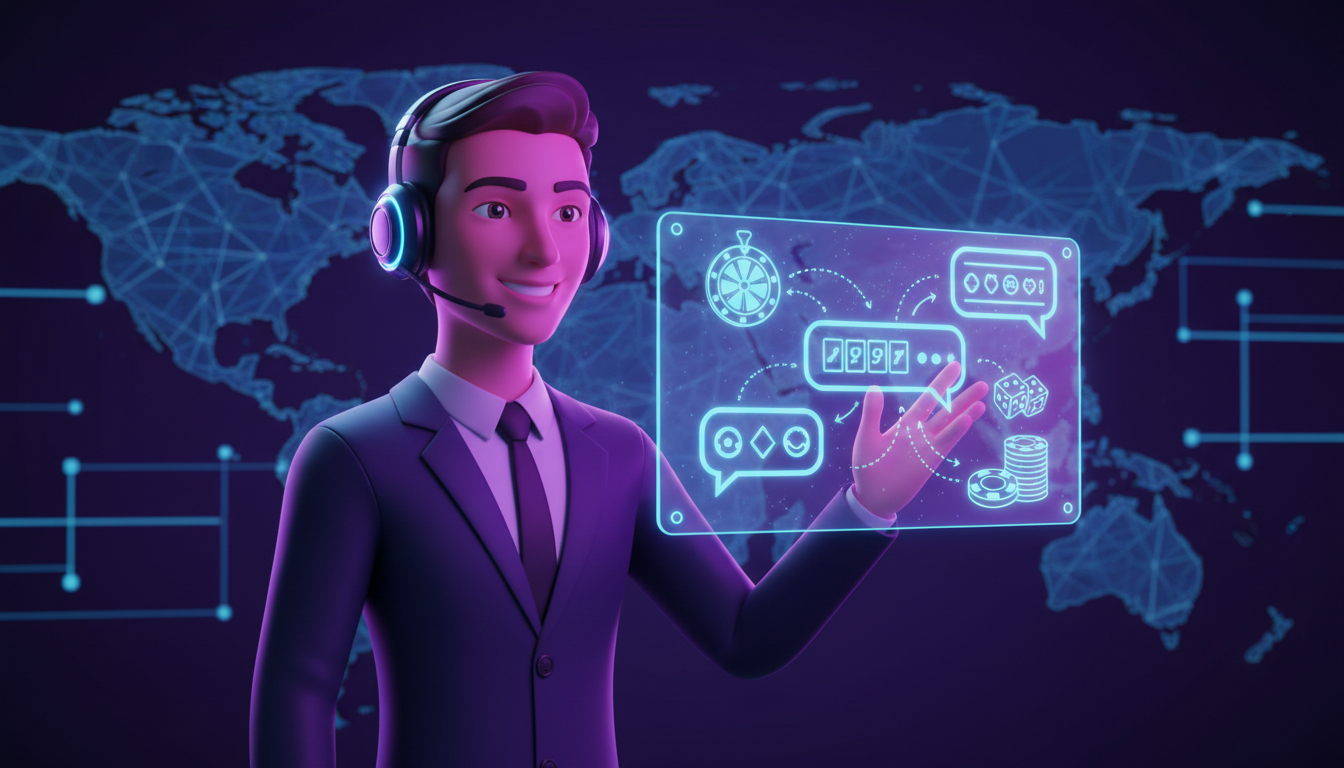 Wizualizacja obsługi klienta w kasynie online