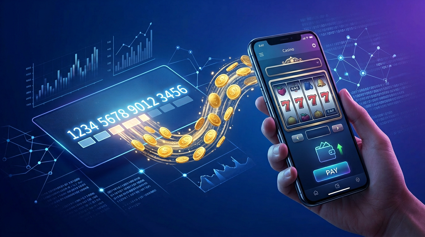 Abstrakcyjna ilustracja przedstawiająca bezpieczne płatności Paysafecard w kasynie online