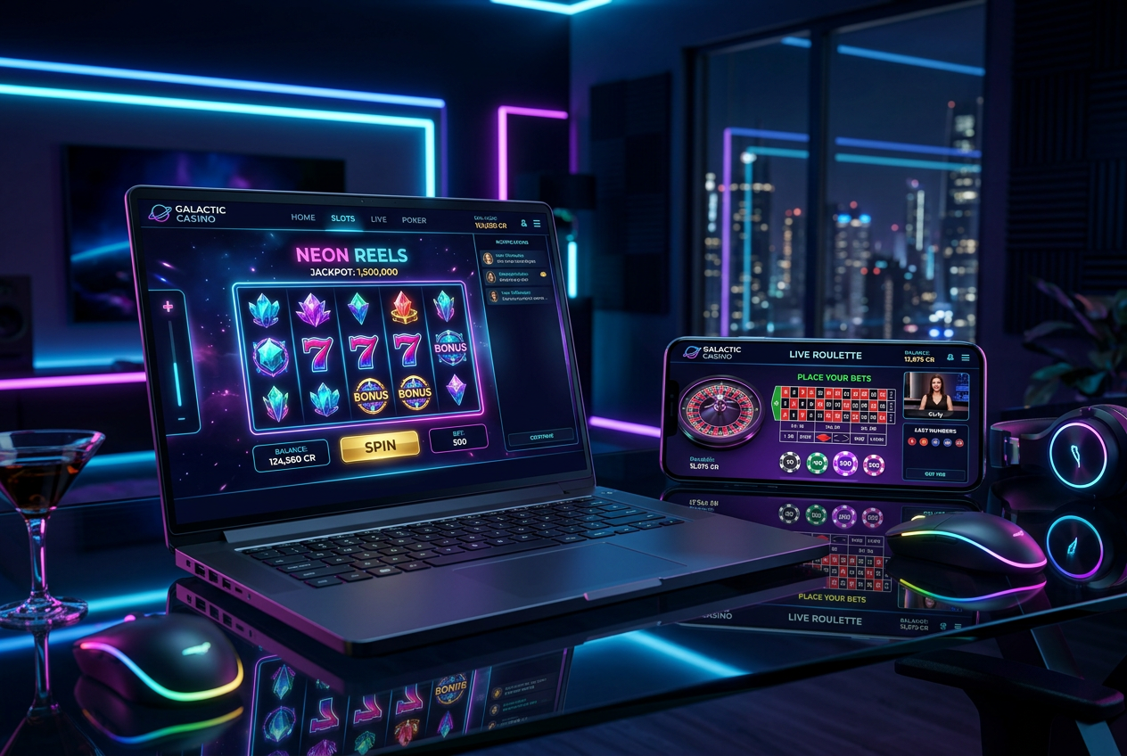 Nowoczesny interfejs kasyna online w 2026 roku na urządzeniach mobilnych i laptopach